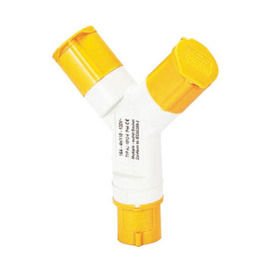 Two yellow and white asthma inhalers on a white background