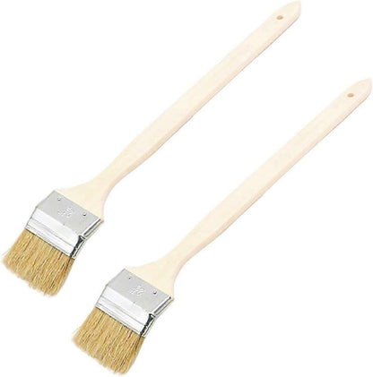 Two wooden brushes with metal bristle ends on a white background