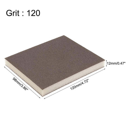 Sandpaper sheet with dimensions and grit information on a white background