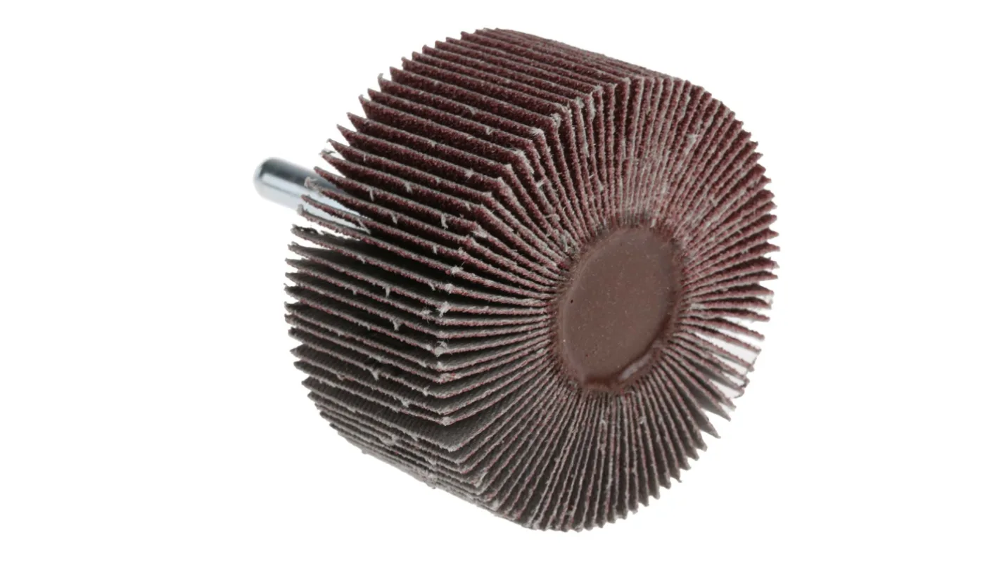 Flap disc with metal Shank on a white background