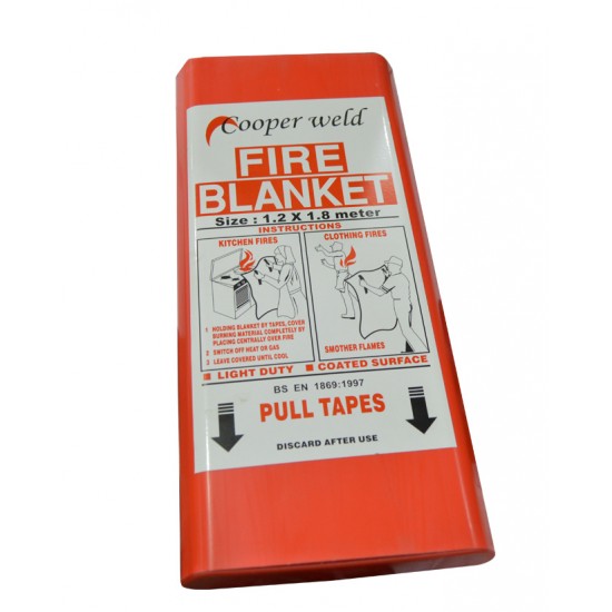 Cooper Weld fire blanket packaging on a white background