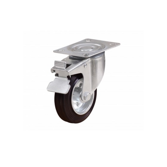 CASTER WHEEL RUBBER SWIVEL WITH BRAKE PRICE IN SAUDI ARABIA