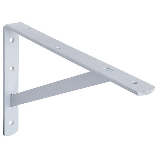 Metal shelf bracket on a white background
