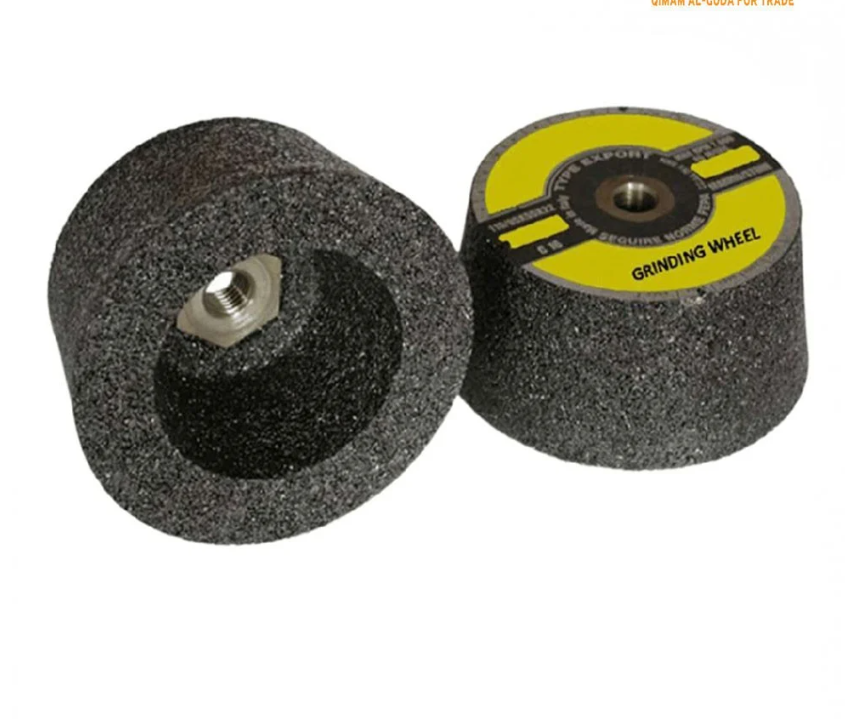 Two grinding wheels on a white background