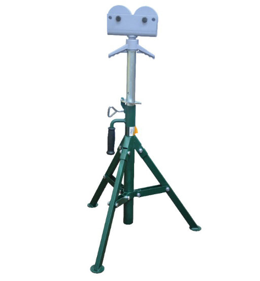 Green and blue mechanical device on a white background