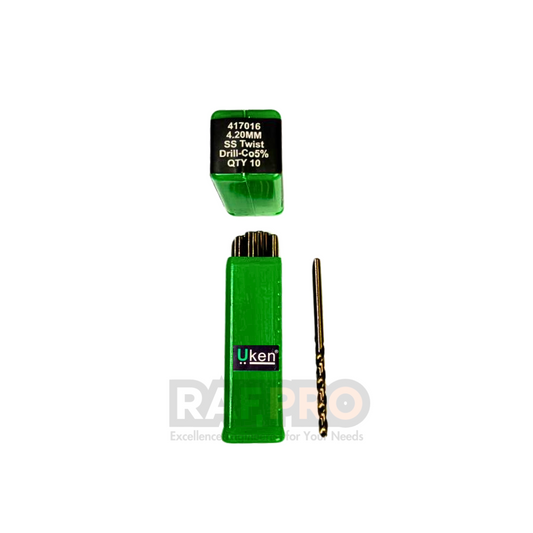 Drill Bit-SS Fully Ground Drill Co5% Material Amber Color 4.20MM