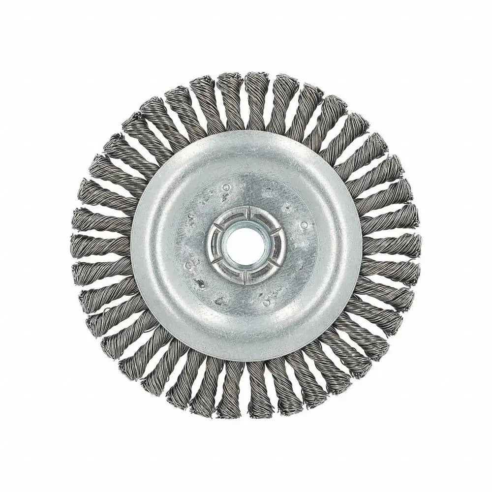 Wire wheel brush on a white background