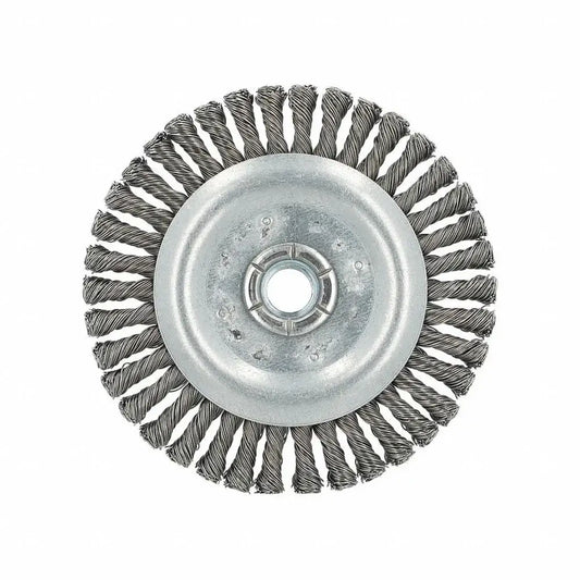 Wire wheel brush on a white background
