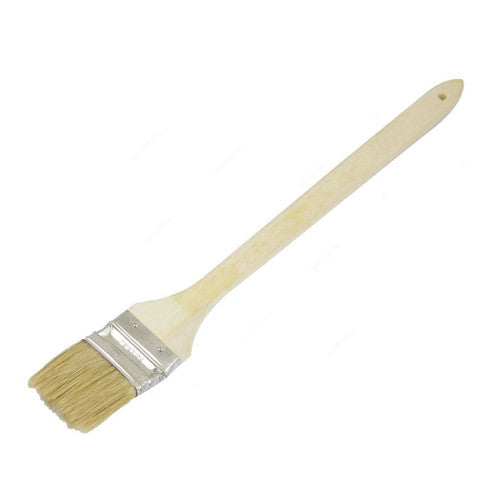 Paint brush with wooden handle on a white background