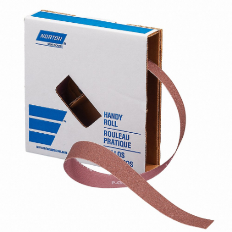 Norton sandpaper roll with packaging on a white background