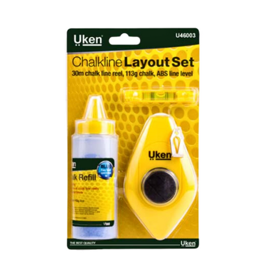 CHALK LINE REEL SET WITH LEVEL